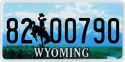 WY license plate 8200790
