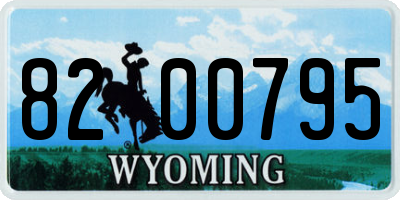 WY license plate 8200795