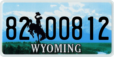 WY license plate 8200812