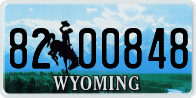 WY license plate 8200848