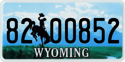 WY license plate 8200852
