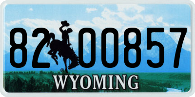 WY license plate 8200857