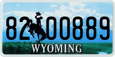 WY license plate 8200889