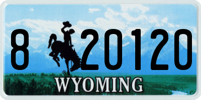 WY license plate 820120