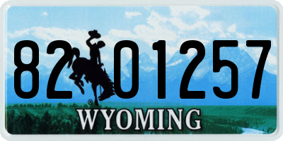 WY license plate 8201257