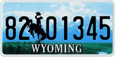 WY license plate 8201345