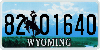 WY license plate 8201640