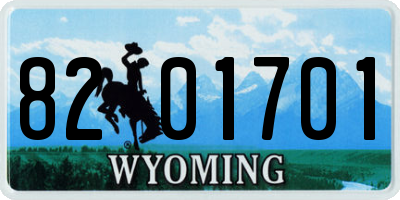WY license plate 8201701