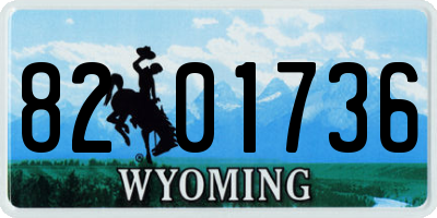 WY license plate 8201736