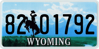 WY license plate 8201792