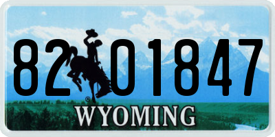 WY license plate 8201847