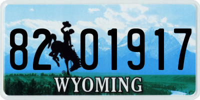 WY license plate 8201917