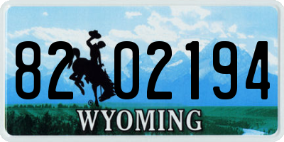 WY license plate 8202194