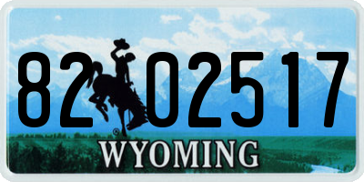 WY license plate 8202517