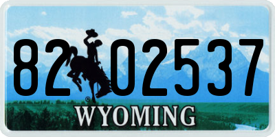 WY license plate 8202537