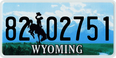 WY license plate 8202751