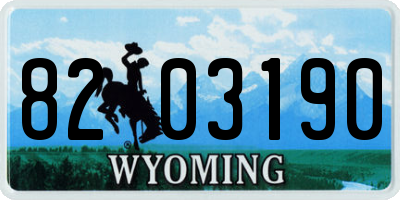 WY license plate 8203190
