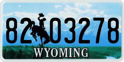 WY license plate 8203278