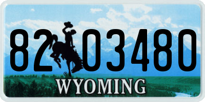 WY license plate 8203480