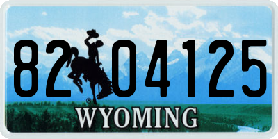 WY license plate 8204125
