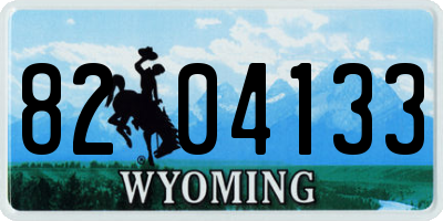 WY license plate 8204133