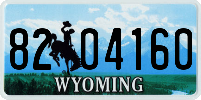 WY license plate 8204160