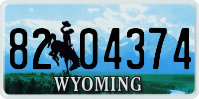 WY license plate 8204374
