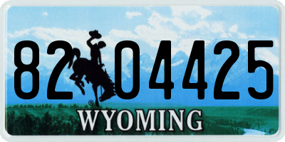 WY license plate 8204425