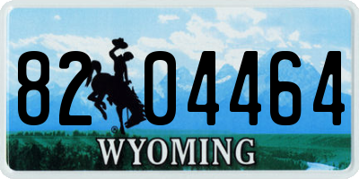 WY license plate 8204464