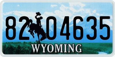 WY license plate 8204635