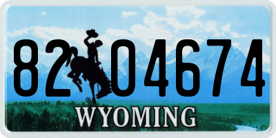WY license plate 8204674
