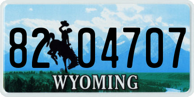 WY license plate 8204707