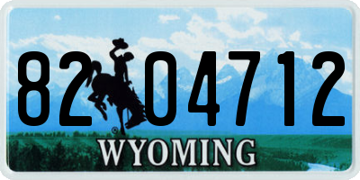 WY license plate 8204712