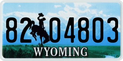 WY license plate 8204803