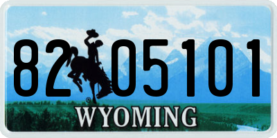 WY license plate 8205101