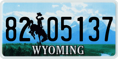 WY license plate 8205137