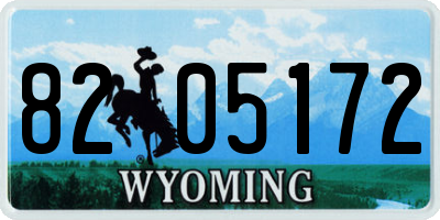 WY license plate 8205172