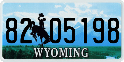WY license plate 8205198