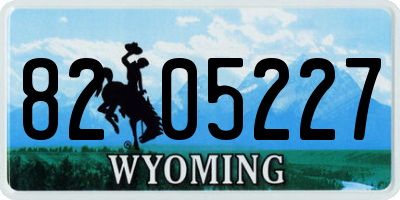 WY license plate 8205227