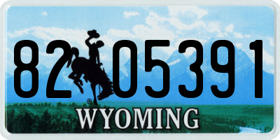 WY license plate 8205391