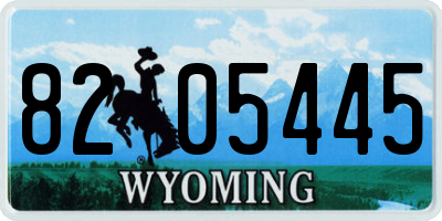 WY license plate 8205445