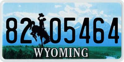 WY license plate 8205464