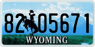 WY license plate 8205671