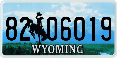 WY license plate 8206019
