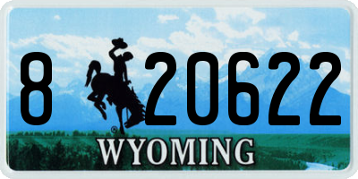WY license plate 820622