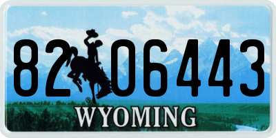 WY license plate 8206443