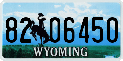 WY license plate 8206450