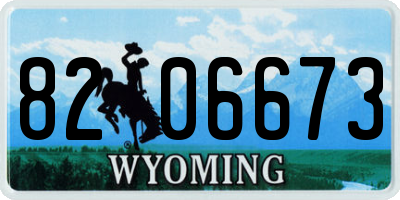 WY license plate 8206673