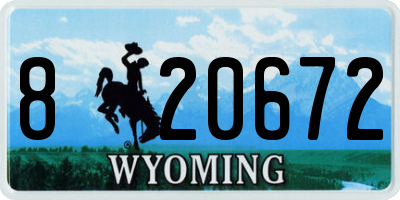 WY license plate 820672