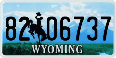 WY license plate 8206737